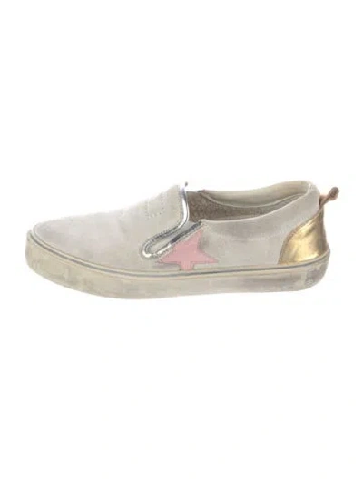 Pre-owned Golden Goose Suede Colorblock Pattern Loafers In Gray
