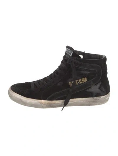 Pre-owned Golden Goose Suede Colorblock Pattern Sneakers In Black