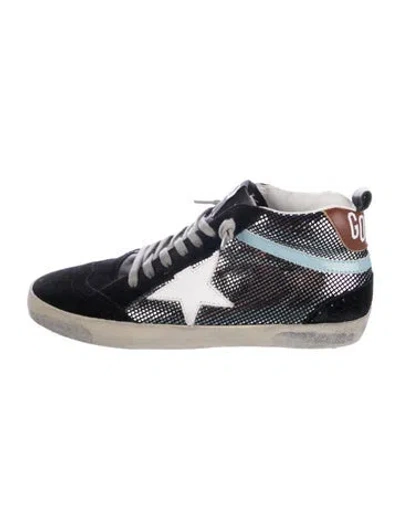 Pre-owned Golden Goose Suede Colorblock Pattern Sneakers In Black