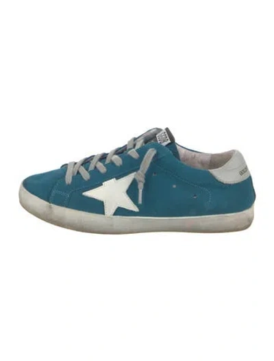 Pre-owned Golden Goose Suede Colorblock Pattern Sneakers In Blue