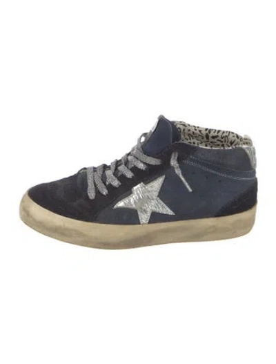 Pre-owned Golden Goose Suede Colorblock Pattern Sneakers In Blue