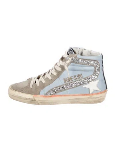 Pre-owned Golden Goose Suede Colorblock Pattern Sneakers In Blue