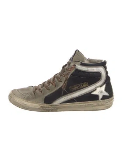 Pre-owned Golden Goose Suede Colorblock Pattern Sneakers In Gray