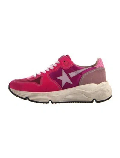 Pre-owned Golden Goose Suede Colorblock Pattern Sneakers In Pink
