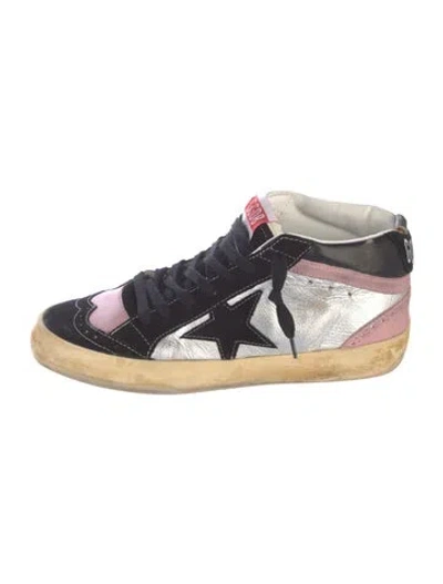 Pre-owned Golden Goose Suede Colorblock Pattern Sneakers In White