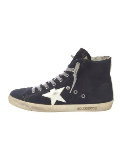 Pre-owned Golden Goose Suede Distressed Accents Athletic Sneakers In Blue