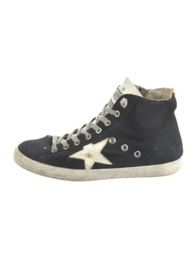 Pre-owned Golden Goose Suede Distressed Accents Sneakers In Black