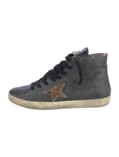 Pre-owned Golden Goose Suede Distressed Accents Sneakers In Blue