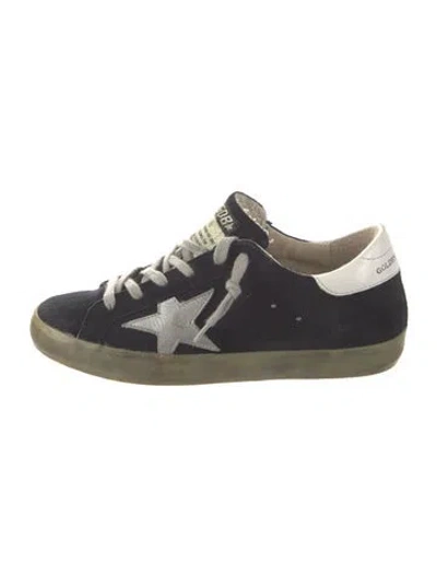 Pre-owned Golden Goose Suede Distressed Accents Sneakers In Blue
