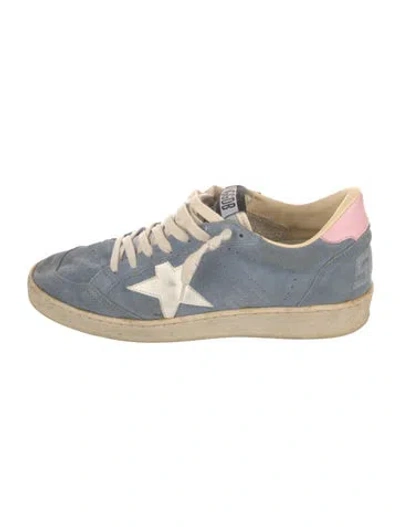 Pre-owned Golden Goose Suede Distressed Accents Sneakers In Blue