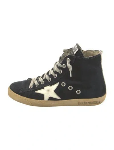 Pre-owned Golden Goose Suede Distressed Accents Sneakers In Blue