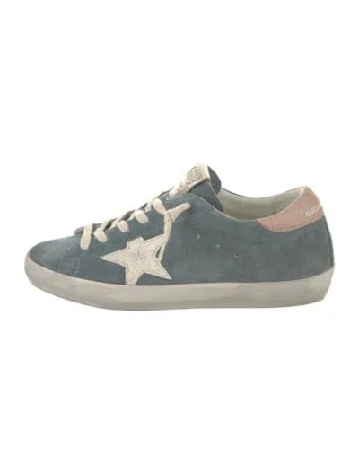 Pre-owned Golden Goose Suede Distressed Accents Sneakers In Blue