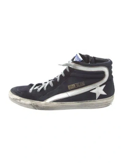 Pre-owned Golden Goose Suede Distressed Accents Sneakers In Blue