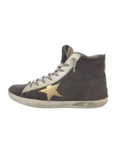 Pre-owned Golden Goose Suede Distressed Accents Sneakers In Gray