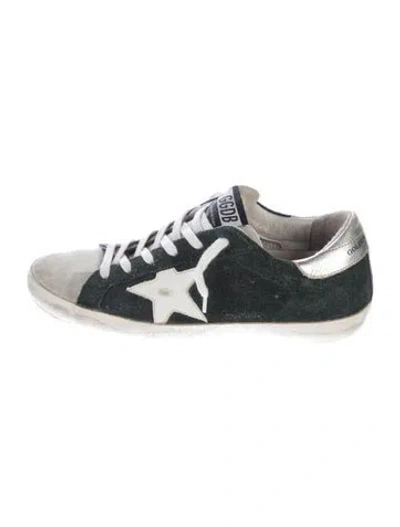 Pre-owned Golden Goose Suede Distressed Accents Sneakers In Green
