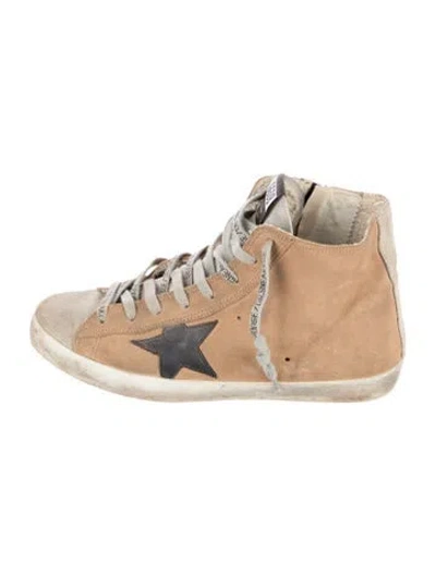 Pre-owned Golden Goose Suede Distressed Accents Sneakers In Neutral
