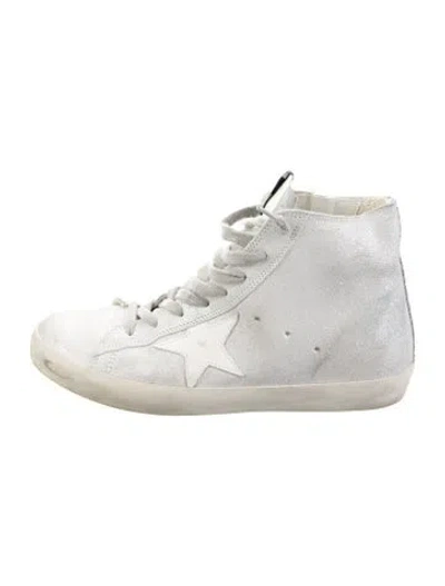 Pre-owned Golden Goose Suede Distressed Accents Sneakers In Silver