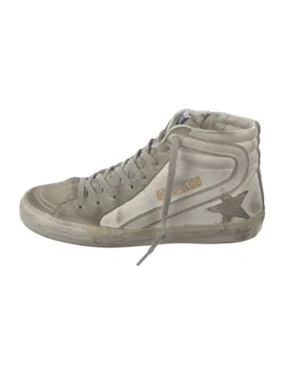 Pre-owned Golden Goose Suede Distressed Accents Sneakers In White