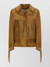 Golden Goose Journey Ws Jacket With Fringes In Waxed Calf Leat In Brown