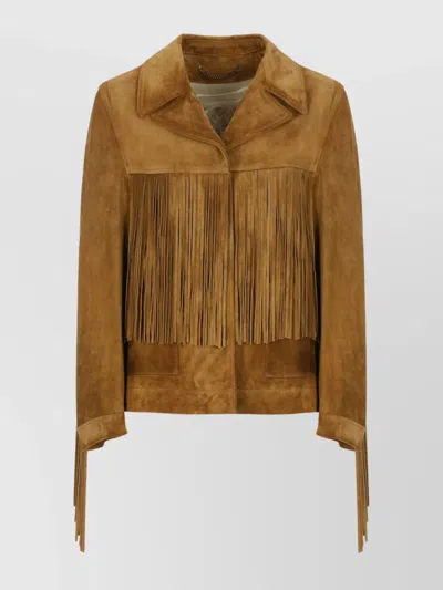 GOLDEN GOOSE SUEDE FRINGE LEATHER JACKET