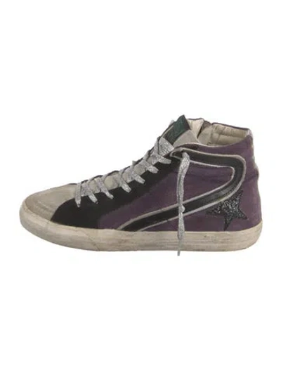 Pre-owned Golden Goose Suede Glitter Accents Sneakers