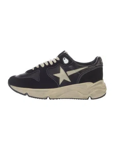 Pre-owned Golden Goose Suede Graphic Print Athletic Sneakers In Black