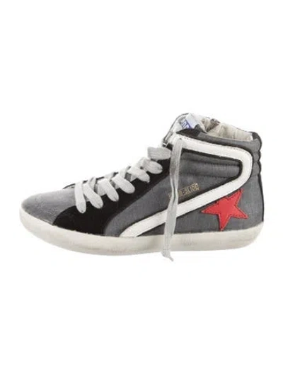 Pre-owned Golden Goose Babies' Suede High Top Sneakers In Black/grey