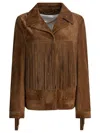 Golden Goose Women Tobacco Suede Fringe Jacket In Brown