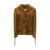 Golden Goose Women Tobacco Suede Fringe Jacket In Brown