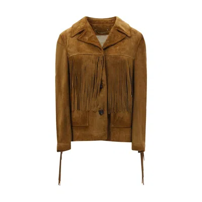 GOLDEN GOOSE SUEDE JACKET WITH FRINGE