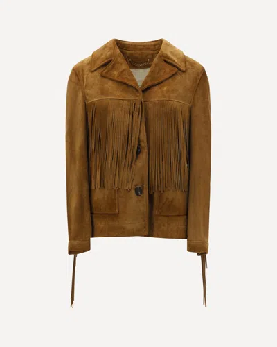 GOLDEN GOOSE SUEDE JACKET WITH FRINGE