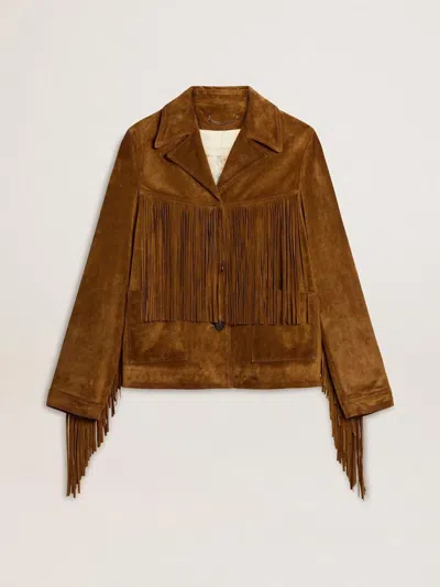 GOLDEN GOOSE GOLDEN GOOSE SUEDE JACKET WITH FRINGES