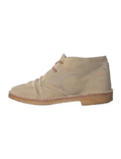 Pre-owned Golden Goose Suede Lace-up Boots In Neutral