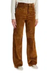 Golden Goose Suede Leather Pants For Men In Brown
