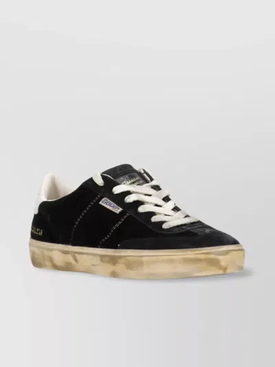 Golden Goose Velvet Upper Suede Hf Tongue Leather Heel In Black