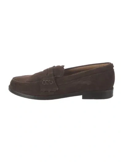 Pre-owned Golden Goose Suede Loafers In Brown