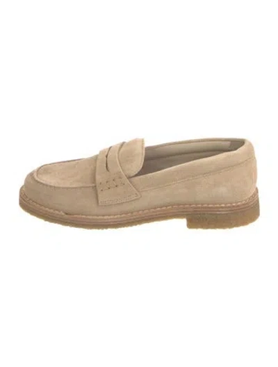 Pre-owned Golden Goose Suede Loafers In Neutral