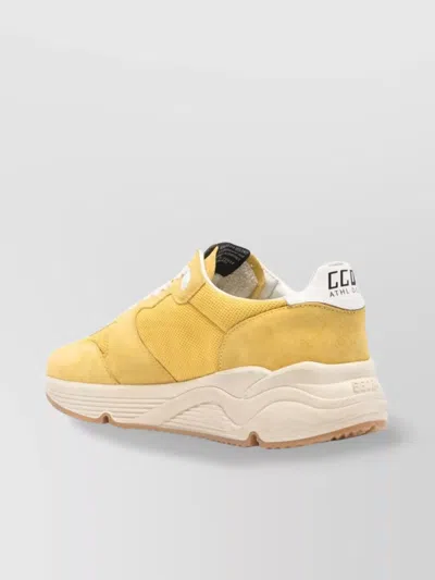 Golden Goose Suede Low Top Sneakers With Star Patch In Yellow