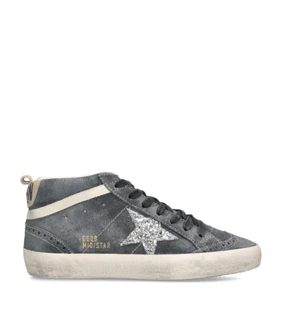 Golden Goose Suede Mid Star Sneakers In Gray