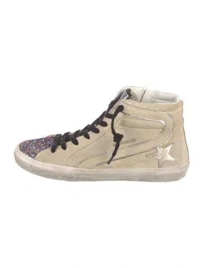 Pre-owned Golden Goose Suede Patterned Sneakers In Neutral