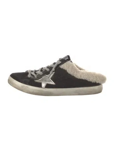 Pre-owned Golden Goose Suede Printed Flats In Black/metallic