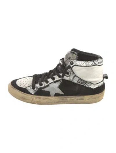 Pre-owned Golden Goose Suede Printed Sneakers In Black