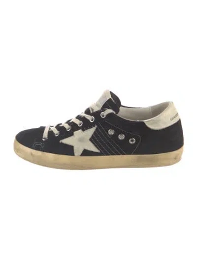 Pre-owned Golden Goose Suede Printed Sneakers In Black