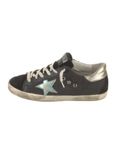 Pre-owned Golden Goose Suede Printed Sneakers In Black
