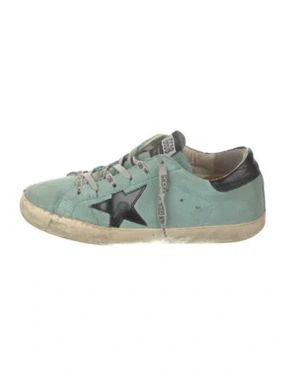 Pre-owned Golden Goose Suede Printed Sneakers In Blue