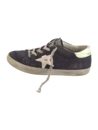 Pre-owned Golden Goose Suede Printed Sneakers In Blue