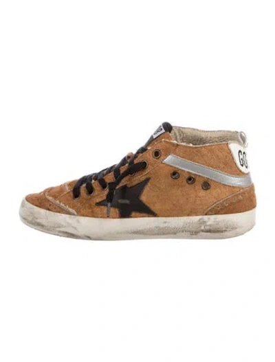 Pre-owned Golden Goose Suede Printed Sneakers In Brown