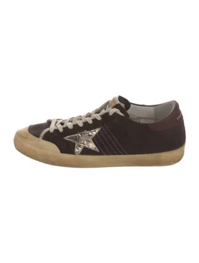 Pre-owned Golden Goose Suede Printed Sneakers In Brown
