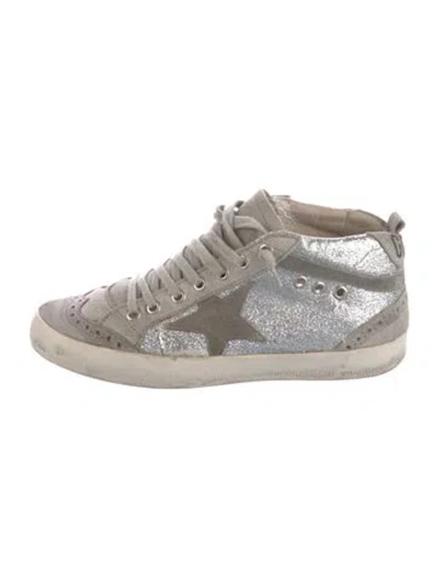 Pre-owned Golden Goose Suede Printed Sneakers In Gray