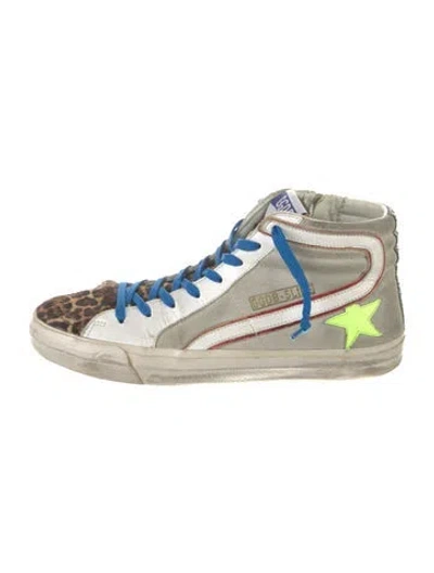 Pre-owned Golden Goose Suede Printed Sneakers In Gray